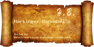 Hartinger Barnabás névjegykártya